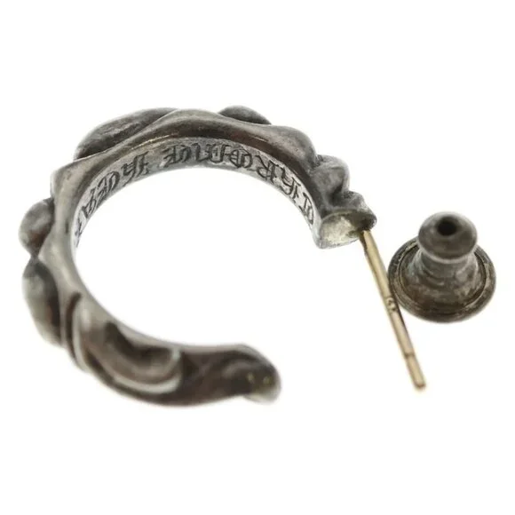 Chrome Hearts Hoop Scrool Scroll Earrings Silver - Picture 6 of 6